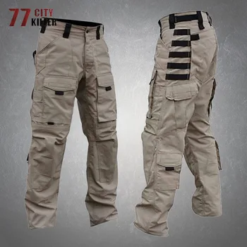 Тактически панталони-карго Сигнално, мъжки, износоустойчиви, за пътувания и за работа, с много джобове, dr. панталони SWAT, мъжки джоггеры