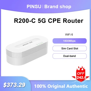 Оригинален рутер PINSU R200-C 5G CPE Wi-FI6, Двухчастотный Усилвател на Сигнала Със слот за сим-карта, Gigabit ethernet, Wifi-Repeater на Далечни разстояния