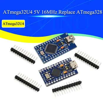 Pro Micro ATmega32U4 5 В 16 Mhz Замени ATmega328 За arduino ATmega 32U4 Mini Pro На 2-ред пинов конектор