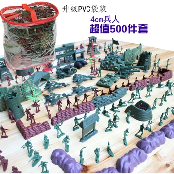 Колекция от модели слуги 500 4 см Военна база сцена с пясъка масата детски играчки