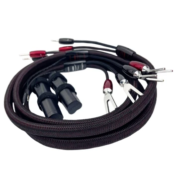 Двойката акустични кабели Кометата 1000 серия Silver Y Спейд/щепсел тип 