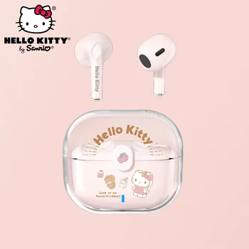 2023 Нов Sanrio HelloKitty Безжична Bluetooth Слушалка Половин Ухо Висококачествени Слушалки с Шумопотискане Аниме Kawai Подаръци За Момичета