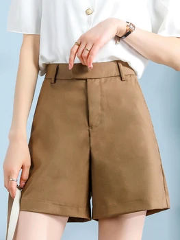 FTLZZ, нови летни дамски ежедневни свободни широки панталони, дамски модни обикновена шорти трапецовидна форма, с висока талия