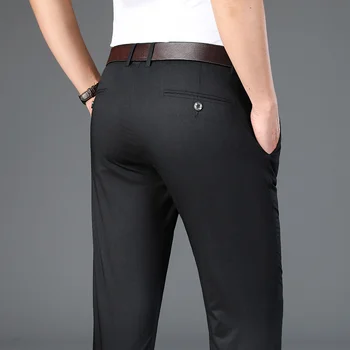 2023 Пролет-лято нови мъжки тънки бизнес ежедневни панталони на класически стил, стилна мъжка марка дрехи от модала без довършителни работи, изпълнена от желязо