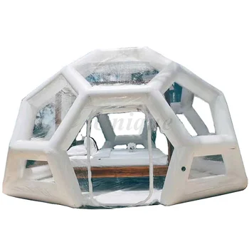 Търговски привлекателна прозрачна надуваема палатка с мехурчета, PVC Голяма надуваема палатка с прозрачен купол за къмпинг