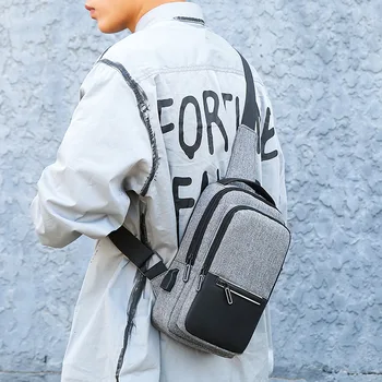 Нова луксозна малка чанта с USB от непромокаем плат Оксфорд, нагрудная чанта за мъже, чанта през рамо, ежедневни офис чанти за мъже