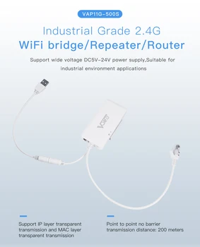 VONETS 2,4 Ghz WiFi Рутер, Безжичен Мост Ethernet Ретранслатор WiFi удължителен кабел RJ45 Адаптер за Наблюдение на Мрежови Устройства VAP11G-500S