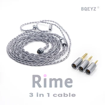 BQEYZ Winter Обновен кабел с Диаметър 0,78 мм, 2-пинов монокристален хибриден слушалка с мед покритие от сребро с подвижна метална тел