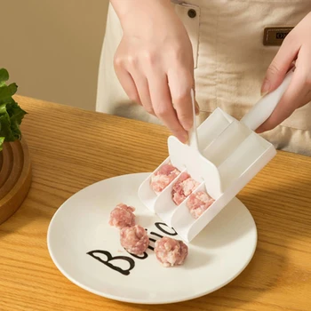 Креативен пластмасов комплект за приготвяне на кюфтета, кюфтета от риба на скара и месо, форма за приготвяне на топки, лъжица за месо, кухненски приспособления, уреди за приготвяне на храна