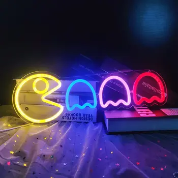 Детска неонова реклама Светия Led неонови светлини, знаци за стените в спалнята с USB ключ, димиране илюзорен неонова светлина за игри стая декор