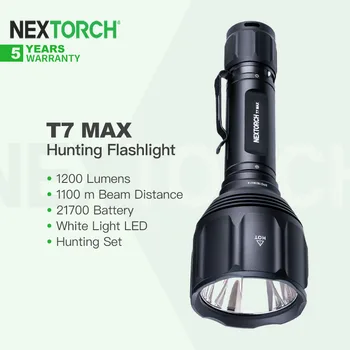 Led фенер Nextorch T7-MAX Сверхдальнего действия с Оптичен мерник, Дистанционно включване и батерия 21700 за Лов, отдих и развлечения, Търсене