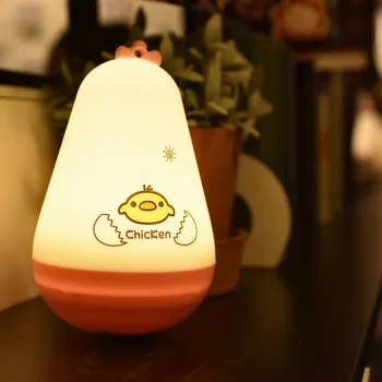 Превключвател, лампа Gugu, Нощно шкафче с анимационни герои, настолна лампа, USB зареждане, пиле, лампа, креативен подарък