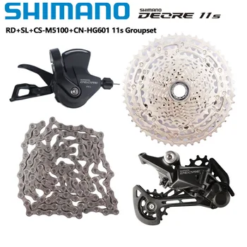 SHIMANO DEORE-M5100 M5120 11 Speed Groupset МТБ Ключ за Превключване на Предавките На Планински Велосипед Задни Dearilleur 42T 51T Дек Верига Велосипедна Част от 11v