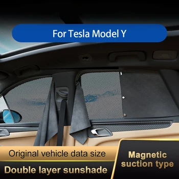За пълен размер на автомобилни завеси Tesla Model 3 Y S X от оленьего кадифе двуслойни сенника на прозореца Щори козирка по поръчка авто козирка