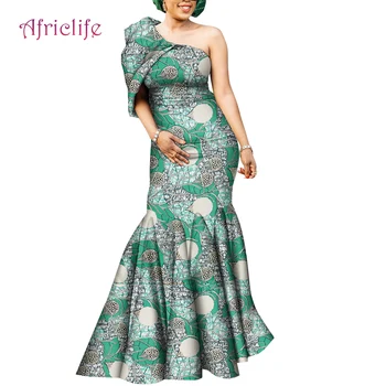 Африкански рокли, дамски елегантни облекла с принтом за сватбени партита, дамски рокли, WY9724