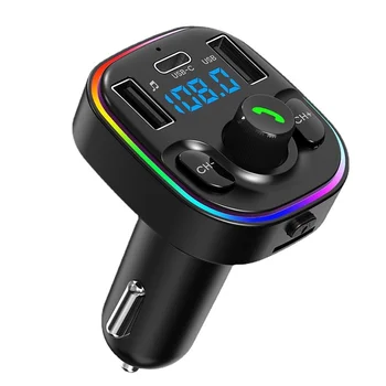Автомобилен MP3 плейър Bluetooth G47, FM трансмитер със зареждането чрез USB-C, хендсфри, автомобилен MP3