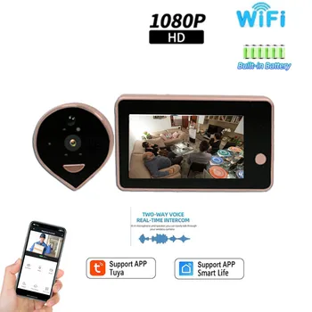 WiFi IP видео звънец Безжична система домофонна камера за нощно виждане двустранен аудиодомофон визуален монитор за домашно сигурност звънец