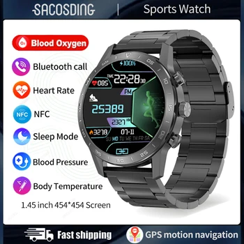 2023 Нови GPS Smart-Часовници NFC Спортен Фитнес Гривна С Напомняне За Повикване, Сърдечната Честота, Водоустойчив Умни Часовници За Android, IOS, Мъжки Часовник