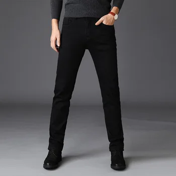 Мъжки дънки черно, пролетно-есенна новост, корейската версия, модни стрейчевые тесни панталони, не изчезват, размер 28-38