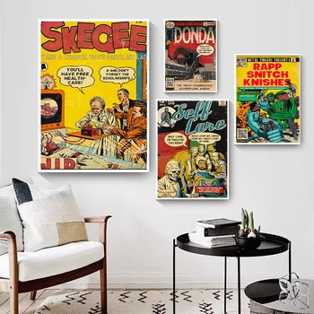 Плакати и щампи с комиксами в стил хип-хоп Абстрактни картини върху платно със звезда времена на стената Художествени картини за декорация на дома, без рамка