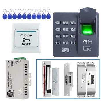 125 khz RFID система за контрол на достъп с пръстови отпечатъци, биометрични врата комплект, електронен магнитен заключване-X6