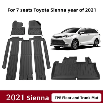 Аксесоари за интериора на Колата Custom Fit Авто Подложка За Toyota Sienna 2021 7 Места TPE ЕКО Материал Подложка За Багажника Ляв волан