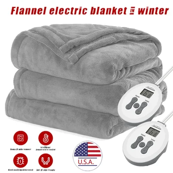 Електрическо одеяло с топъл от ультрафлиса, 12 настройки за отопление, затопляне на калъф за дивана, машинно пране Сив САЩ