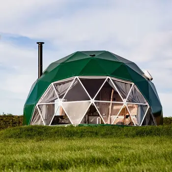 Изложбен палатка с диаметър 6-9 м, прозрачен геодезия разкошен куполен, хотел, къмпинг палатки, хотел, гора, кръгла куполна палатка