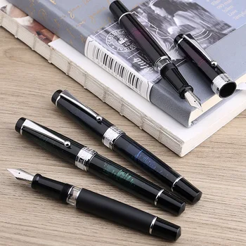 MAJOHN T5 поршневая метална писалка Фойерверки иридиевый съвет EF/F/M 0.38/0.5/0.7 мм чернильная писалка за писане с голям капацитет, офис подаръци