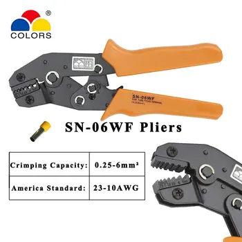 Цветни обжимные клещи SN 06WF с пари за неизолированных клемм и неизолированных накрайници и разделите Ръчни инструменти