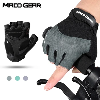 Спортна велосипедна ръкавица без пръсти, дишащи противоударные нескользящие силиконови МТБ пътни велосипедни ръкавици, екипировка за спортове на открито