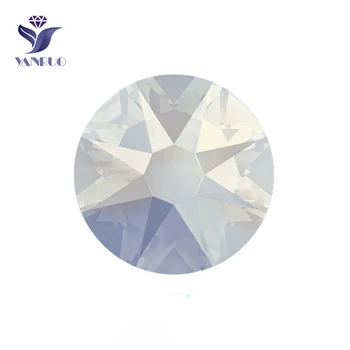 YANRUO 2088HF Бял опал 8 големи и 8 малки кристални страз с фиксирана облегалка, кристали и горещо фиксиране за декоративни точки