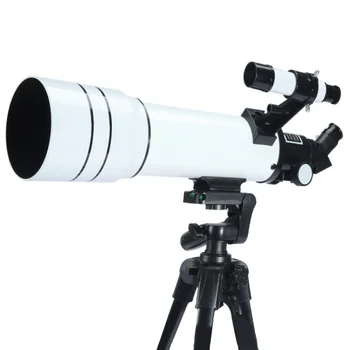 Астрономически Телескоп 15X-150X за Деца с Рефрактором с Отвор 70 мм, Космически Телескопи за Начинаещи Астрономи с Адаптер за Телефон
