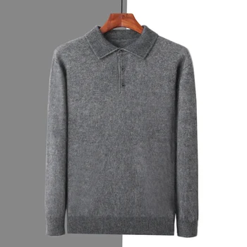 BELIARST 2023 в Есенно-зимната нова мъжки дрехи, поло риза, вълнен пуловер от 100% норка, вязаный обикновен пуловер, жилетка BR-101