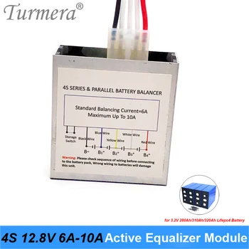 Модул активен еквалайзер Turmera 4S Е 12.8 V 6A 10A за използване с акумулаторна батерия Lifepo4 3,2 V 280Ah 310Ah и литиеви батерии 3,7 V 18650