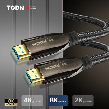 Todn 8K HDMI 2,1 Кабел 120 Hz 48 gbps Оптичен HDMI Кабел ultra-висока Скорост на HDR eARC за Samsung и LG TV Box PS5 Кабел HDMI 4,8