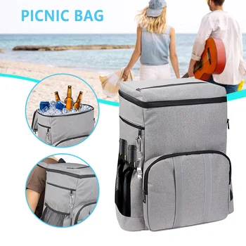 Обикновен изолиран раница, запечатани чанта за пикник на открито за мъже, жени, деца