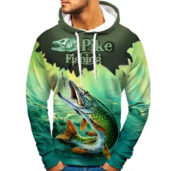 2022 Модни блузи за риболов със забавни животни и риба, мъжки hoody с 3D принтом, пуловер Унисекс, ежедневни яке