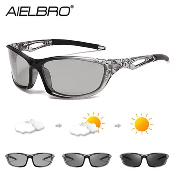 AIELBRO фотохромичните велосипедни точки 5 цвята велосипедни слънчеви очила за спорт на открито, мъжки слънчеви очила с изпъкнали очи