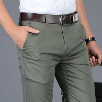2023 Пролет-лято ежедневни панталони мъжки преки свободни мъжки панталони на средна възраст Разтеглив бизнес панталони, мъжки панталони мъжки