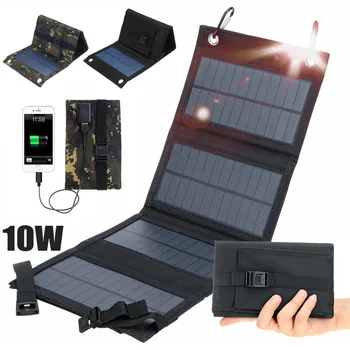 Слънчевата сгъваема чанта с мощност 10 W, USB соларен панел, сгъваем портативен фотоелектричния модул, монокристален силиций за къмпинг, телефон, таблет, устройство 5 В