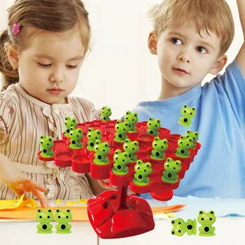 Дърво на баланс жаби Монтесори, свободното време, интерактивни игри на интелигентни играчки за родители и деца, начинаещи забавна игра за партита