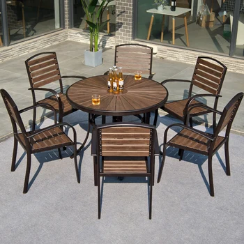 Маси и столове, водоустойчив слънцезащитен крем, за отдих в двора, външен балкон, комплект от три елемента, градински антикоррозийный