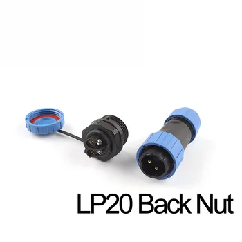 Водоустойчиви конектори тип гайки LP/SP20 IP68, с щепсел и контакт 2-7-контакт тип за закрепване на кабел 12 мм, за монтиране на панели, окабеляване, без спойка винтове
