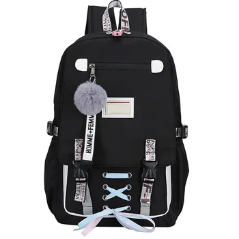 Голяма училищна чанта с USB порт, противоугонный раница раница за училище пътуване