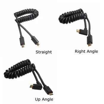 Пружинен прибиращ се USB кабел 3.1 Type-c от един мъж към мъж, растягивающийся, скручивающийся, гъвкав спирален кабел за зареждане на данни 4K 60Hz аудио-видео