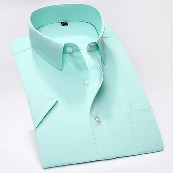 Лятна бизнес работна риза с квадратна яка и къси ръкави, по-големи размери от S до 7xl, обикновен мъжки ризи на райета от кепър лента през, не изчезват