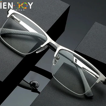 IENJOY Очила Мъжки слънчеви Очила със Синя Светлина, Метални Рамки За очила при Пресбиопия, Рамки За Очила За Мъже, Бизнес Компютърни Очила