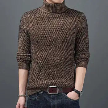 Модни поло, безплатен универсален вязаный пуловер, мъжки дрехи, новост есента 2023, корейски, пуловери, ежедневни блузи