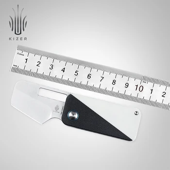 Kizer Мини EDC Нож V2592N1 Орех 2021 Нови Инструменти за Къмпинг Черно-Бял G10 Дръжка N690 Острието Непоседа Фабрика Джобен Нож